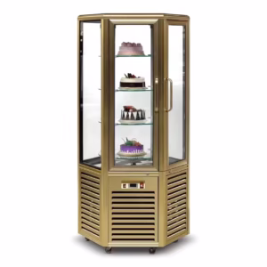 Golden 6 Side Glass Cake Display Refrigerator